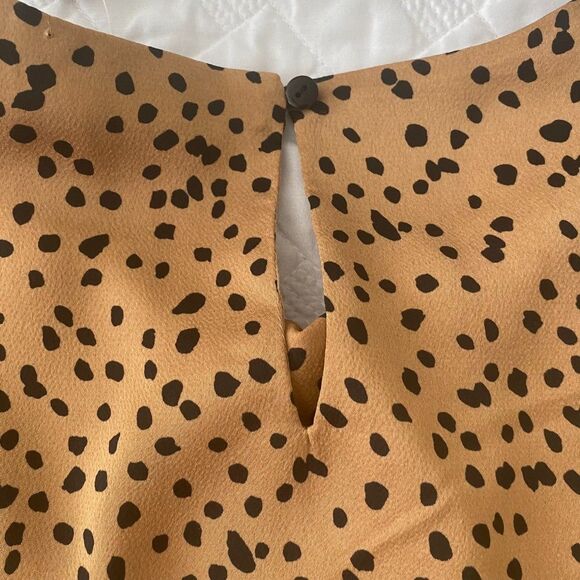 NWT Satin Ruffle Dress Size S Dots Cheetah - Picture 8 of 8